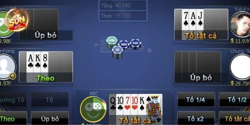 Xì tố là bộ môn cược đỉnh cao, hấp dẫn hàng đầu tại Sunwin.